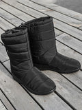 Women Waterproof Winter Snow Boots Wedge Fur Lined Warm Slip On Mid-Calf Booties
