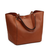 Women PU Leather Handbag Tote Single Shoulder Bag Large Capacity With Inner Bag