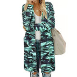 Women's Long Sleeve Side Pockets Jackets Tops Camouflage Coats Outdoor Cardigans