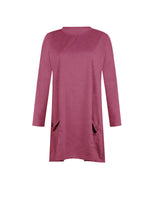 Womens Casual Long Sleeve Pocket T Shirt Loose Solid Color Tunics Shirt Blouse Tops