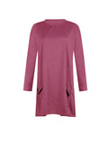 Womens Casual Long Sleeve Pocket T Shirt Loose Solid Color Tunics Shirt Blouse Tops