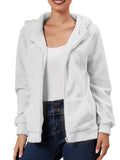 Womens Casual Winter Outwear Plush Open Front Full Zipper Coat Fluffy Fuzzy Fleece Hoodies Jackets With Pockets