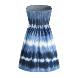 Sleeveless Strapless Off Shoulder A-line Dress Swing Hem Loose Fit Floral Printed T Shirt Dresses