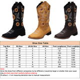 Ladies Sunflower Print Mid Calf Boots Slip On Daily Wear Chunky Heel Tall Boot