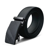 Men Genuine Leather Dress Ratchet Belt With Automatic Buckle Adjustable No Hole