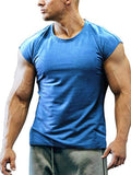 Men's Crew Neck Tops Gym Bodybluilding Fitness Muscle T-Shirt Loose Pullover