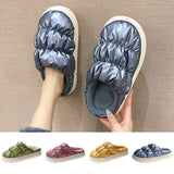 Ladies Cute Solid Color Slippers Round Toe Platform Keep Warm Slippers