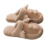 Unisex Adults Cute Cartoon Pattern Plush Slippers Slip On Closed Toe Casual Warm