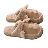 Unisex Adults Cute Cartoon Pattern Plush Slippers Slip On Closed Toe Casual Warm