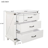 Gplesas Office Modern Bedside Furniture With 3 Drawer White Cabinet Stable Legs Sturdy Nightstand Ample Space Hallway Bedroom