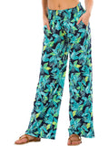Boho Palazzo Pants for Women Floral Print Wide Leg Lounge Pants
