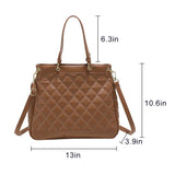 Women Diamond Quilted PU Leather Shoulder Bag Ladies Crossbody Bag Handbag Tote