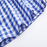 Men Casual Cotton Plaid Printed Long Sleeve Shirt Lapel Tops Blouse Button-Down