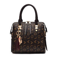 Women Leather Handbag Briefcase Shoulder Bag Tote Messenger Satchel With Pendant