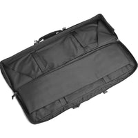 Ruggens Double Long Rifle Gun Case Bag Tactical Rifle Backpack Pistol Soft Firearm Transportation Carbine Case - Lockable Compartment 46" Black