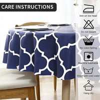 Round Tablecloth Wipeable Waterproof Oil-Proof Table Cloth Cover Home Room Decor