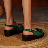 Ferndule Ladies Ankle Strap Wedge Slingback Sandals Summer Platform Open Toe Shoes