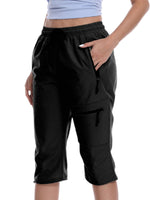 Capri for Women Athletic Casual Joggers Cropped Pants Activewear Cargo Pants with Zippers Pockets