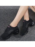 Ferndule Girls Round Toe Cheerleading Shoe Competition Breathable Lace Up Dance Sneakers Anti-Slip Shock Absorption Cheer Shoes Black 4.5