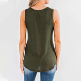 Women Solid Color V Neck T Shirt Sleeveless Vest T Shirt Casual Tops Loose Soft