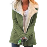 Women's Solid Color Overcoat Open Front Long Sleeve Lapel Collar Pockets Outwear