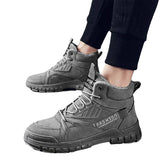 Mens Winter Boots Warm Lace Up Non Slip Hiking Shoes Outdoor Trekking Ankle Booties