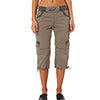 Women With Pockets Capri Pants Comfy Bottoms Loose Fit Casual Cropped Trousers Drawstring Elastic Waist Straight Leg Cargo Pant