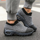 Women's Sock Sneakers Mesh Air Cushion Platform Walking Slip on Shoes Size 4.5-10