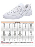Ferndule Girls Breathable Round Toe Dance Sneakers Competition Lightweight Lace Up Training Cheer Shoes White 2Y