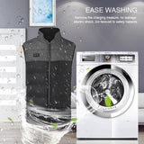 WINWARM Men's Winter Heating Jackets Coats Eletric USB Heated Vest Fast Heat Up Double Button Control Cotton Padded Machine Washable Fit 5V Power Bank