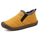 Adult Unisex Solid Color Fall Winter Warm Slip On Anti Slip Round Toe Flat Shoes