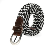 Men Women Canvas Knitted Braided Woven Webbing Belt Elastic Stretch Belts Buckle