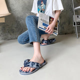 Ladies Womens Plush Flip Flop Slippers Winter Warm Comfort House Bedroom Shoes