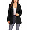 Women's Solid Casual Blazer Office Work Long Sleeve Open Front Jacket for Autumn and Winter