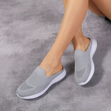 Women Flying Weaving Slippers Mules Slip On Round Toe Casual Athletic Shoes Flat