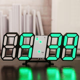 3D Digital Wall Clock LED Desk Alarm Clock Timer Snooze 12/24 Hour Display Digital Clock Night Wall Clock with Temperature Display, USB Charge
