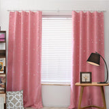 Star Blackout Window Curtains Room Thermal Insulated for Kids Boy Girls Bedroom