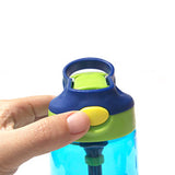 480ml Portable Children Kids Plastic BPA Free Water Bottle With Straw Drinking Cup Sports Bottles Leak Proof