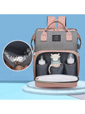Large Backpack Diaper Bag with Changing Station, Foldable Crib Baby Bed Mommy Travel Nursing Bag Waterproof Tote Shoulder Nappy Bag Bottle Insulated Bag