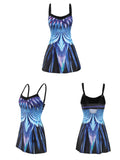 S-5XL Women Swim Dress Skirts Swimsuits Swimwear Beachwear Floral Tankini Set Swimming Costume Summer Two Piece with Briefs