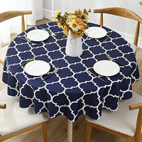 Round Tablecloth Wipeable Waterproof Oil-Proof Table Cloth Cover Home Room Decor
