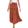 Women Plearws Long Maxi Skirts Tiered Ruffle Swing Skirts Summer Beach Boho Skrit