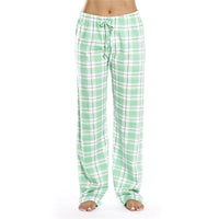 Women's Casual Plaid Printed Loose Pajama Bottoms Trousers Sleepwear Homewear