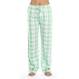 Women's Casual Plaid Printed Loose Pajama Bottoms Trousers Sleepwear Homewear
