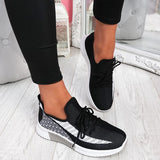 Womens Mesh Knit Trainers Lace-Up Athletic Sprot Sneakers Ladies Party Shoes