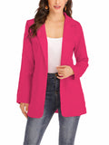 Women's Solid Casual Blazer Office Work Long Sleeve Open Front Jacket for Autumn and Winter