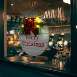 Wooden Merry Christmas Hanging Sign Indoor Outdoor Door Wall Hanging Board Decor