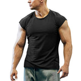 Men's Crew Neck Tops Gym Bodybluilding Fitness Muscle T-Shirt Loose Pullover
