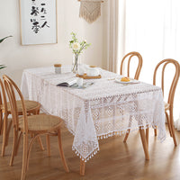 Lace Tassels Table Cloth Cover Rectangle Square Tablecloth Wedding Dining Decor