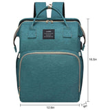 Large Backpack Diaper Bag with Changing Station, Foldable Crib Baby Bed Mommy Travel Nursing Bag Waterproof Tote Shoulder Nappy Bag Bottle Insulated Bag